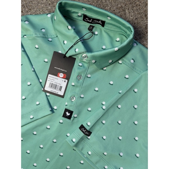 Bad Birdie Other - New Bad Birdie Mens M Pique Polo Aim Point Green Men's All Over Golf Ball Shirt